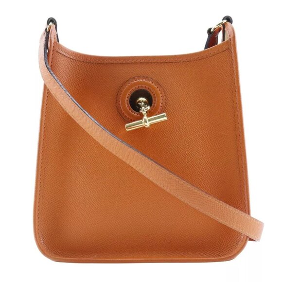 HERMES Vespa TPM Shoulder Bag Orange/Gold Hardware Epsom Women - Picture 1 of 9